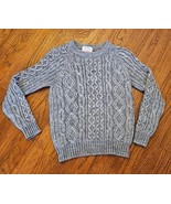 Vintage 90s IZOD j.g. Chunky Gray Cable Knit Long Sleeve Sweater Sz 14 M... - $63.62 CAD