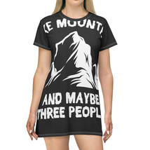 I Like Mountains T-Shirt Dress: Minimalist Nature-Inspired Printed Dress... - £34.02 GBP+