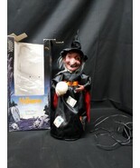 1990 WITCH TIME Scary HALLOWEEN 16&quot; ANIMATED &amp; ILLUMINATED WITH SKULL WORKS - $23.01
