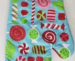 1 Printed Kitchen Oven Mitt(11&quot;) CHRISTMAS,SUGAR CANES ON LIGHT BLUE,red... - $7.91