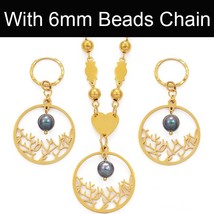 Anniyo Model Hawaiian Ethnic Pearl Jewelry set Necklace Earrings Women Girl Guam - £27.14 GBP