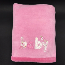 Baby Starters Blanket Plush Embroidered Baby Flower Bow - £17.37 GBP