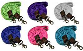 Western Flat Braided Cotton 7.5&#39; Contest Barrel Horse or Roping Reins in... - £10.38 GBP