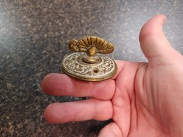 Antique Victorian Architectural Salvage Door Bell Ringer Rotary Turn Brass - $830.22 MXN