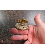 Antique Victorian Architectural Salvage Door Bell Ringer Rotary Turn Brass - $823.45 MXN