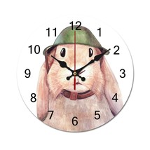 Mondxflaur Funny Rabbit Wall Clock Non-Ticking Sweep Movement for Living... - £15.97 GBP+