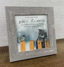 Kitten and bird print in Frame - Joy in the Snow - $29.99