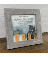 Kitten and bird print in Frame - Joy in the Snow - £23.97 GBP