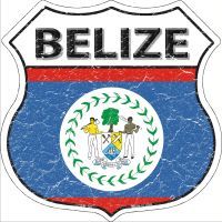 Primary image for Belize Flag Highway Shield Novelty Metal Magnet HSM-187
