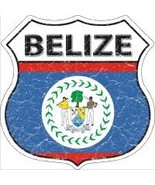 Belize Flag Highway Shield Novelty Metal Magnet HSM-187 - $20.35 CAD