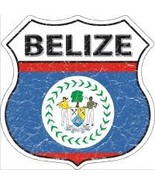 Belize Flag Highway Shield Novelty Metal Magnet HSM-187 - £11.95 GBP