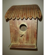 Hut Design Bird House 11&quot; High Brown Patina Finish Metal Thatched Look Roof - £23.65 GBP