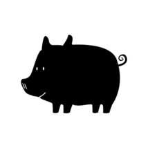 Pig Chalkboard Wall Decal - 9.5&quot; tall x 13&quot; wide - £8.97 GBP