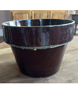 Vintage Brown Glaze Stoneware Flowerpot Flower Pot Planter 6.5 in Tall - €20,15 EUR