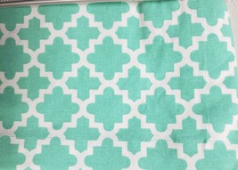 1 Fabric Outdoor Table Runner (14&quot;x108&quot;) Aqua Green Lattice &amp; White Design, Dii - £15.81 GBP