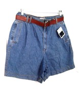 Jennifer Moore Blue Jean Denim Pleated Shorts with Brown Belt Sz 16 NWT - £31.55 GBP