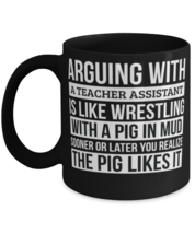 Teacher Mug, Like Arguing With A Pig in Mud Teacher Gifts Funny Coffee Mug Gag  - £14.33 GBP