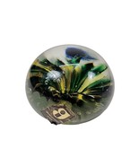 Kerry Glass Paperweight Paper Weight Green Flower Ireland Irish with Sti... - $33.63 CAD