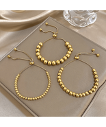 Fashion Stainless Steel Beaded Bracelet for Women Men 8mm 6mm 4mm Glossy... - $14.80