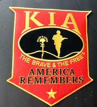 KILLED IN ACTION KIA AMERICA REMEMBERS EMBLEM LARGE EMBROIDERED 12 INCH ... - £12.99 GBP