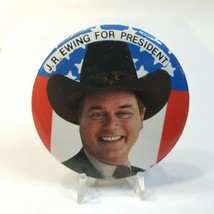 Vintage 1980 J.R. Ewing for President Pin Button Dallas TV Star - £15.48 GBP