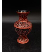Chinese Cinnabar Red Carved Lacquer Bud Vase Vintage - €30,80 EUR