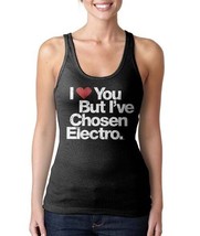 Women&#39;s I Love You But I&#39;ve Chosen Electro Musice Black Tank Top - $11.24