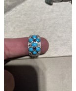 Signed Thailand, 925 Sterling Silver Turquoise Ring Size 6 - £15.85 GBP