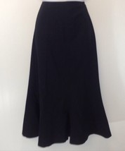 Chaps Midi Length Skirt Black Size 6 Side Zipper Neutral Modest No Slit Unlined - £20.75 GBP