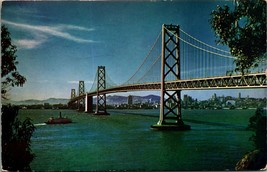 Bay Bridge and Skyline San Francisco California 1948 Chrome Postcard  B3 - £2.18 GBP