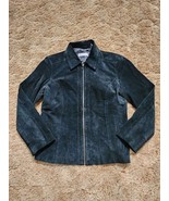 LIZ CLAIBORNE NY Suede Front Zip Jacket Black Size: 12 (Petite) - $425.91 MXN