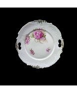Antique 1920s Pretty Porcelain Pink Purple Flowers Small Platter Display... - £22.10 GBP