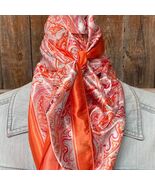 Pink Orange Paisley Printed Western Southwestern Wild Rag Scarf Accent - $526.73 MXN