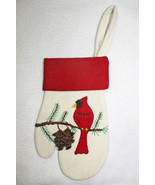 Cardinal Ivory Mitten Stocking - 100% Wool - $12.99