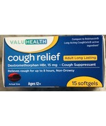 ValuHealth-Adult Long Lasting Cough Relief Dextromethorphan HBr 15mg Sof... - $7.80