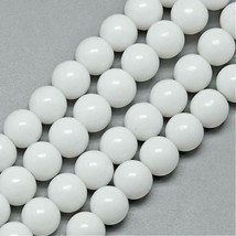 Bead Lot 10 strands 4mm round white color 13 inch strands 26YY - $6.64