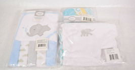 Lot Set of 3 Luvable Friends Baby Boy Girl Elephant Sleep Gowns Hood Towl Wash - £23.71 GBP