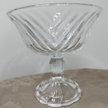 Aderia Crystal Glass Pedestal Compote/Candy Bowl made In Japan 5&quot;1/4 5&quot;1/2 New - £17.81 GBP