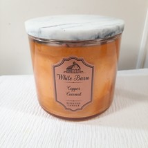 White Barn Copper Coconut 3-Wick Candle 14.5 oz marble lid Bath &amp; Body Works - £54.16 GBP