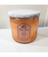 White Barn Copper Coconut 3-Wick Candle 14.5 oz marble lid Bath &amp; Body W... - £54.05 GBP