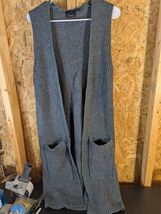 Lumiere medium ladies acrylic and wool blend grey sleeveless wrap around... - €19,33 EUR