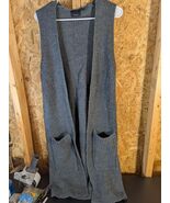 Lumiere medium ladies acrylic and wool blend grey sleeveless wrap around... - $31.52 CAD