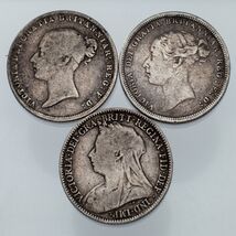 Lot of 3 Great Britain Victoria Six Pence Coins (1860 - 1897) F - VF - €57,72 EUR