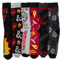 Dungeons and Dragons Assorted 6-Pack Crew Socks Multi-Color - $22.98