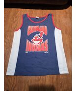 Vtg CHIEF WAHOO Mesh Youth Large Muscle Shirt MLB Cleveland Indians Scri... - $622.78 MXN