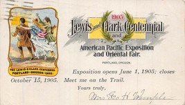 American PACIFIC-ORIENTAL FAIR-LEWIS &amp; Clark CENTENNIAL~1905 Ilustrated Postcard - £18.71 GBP
