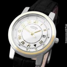 Hermès Carrick womens stainless steel & 18k gold watch-mint with warranty - $1,125.73
