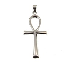 Large Solid 925 Sterling Silver Egyptian ANKH Cross Pendant, Key of Life - £29.17 GBP