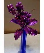 Picks Fake Flowers 8&quot; Tall Celebrate It Decor Purple Glitter Flower Berr... - £5.88 GBP