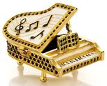 Boîte à bibelots piano Keren Kopal blanc doré décorée de cristaux... - $61.90